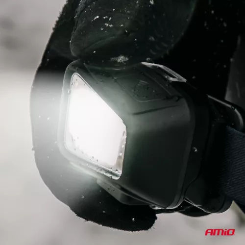 AMiO LED-es fejlámpa COB 1800mAh (BATT) (04666)