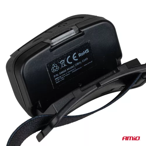 AMiO LED-es fejlámpa COB 1800mAh (BATT) (04666)