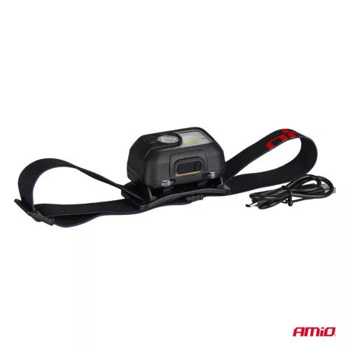 AMiO Multi-funkció újratölthető érzékelő fejlámpa XPG+COB 1800mAh (BATT) (04667)