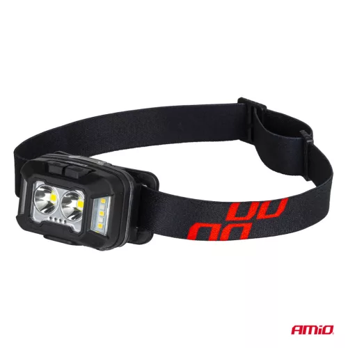 AMiO LED-es fejlámpa 2xXPG+10SMD 1800mAh SUPER BRIGHT (BATT) (04668)