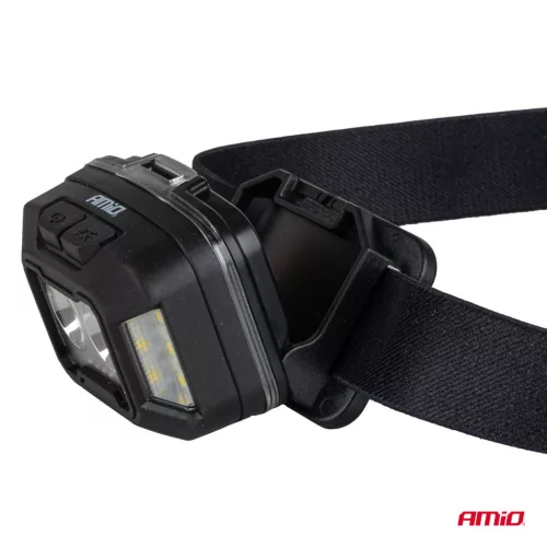 AMiO LED-es fejlámpa 2xXPG+10SMD 1800mAh SUPER BRIGHT (BATT) (04668)