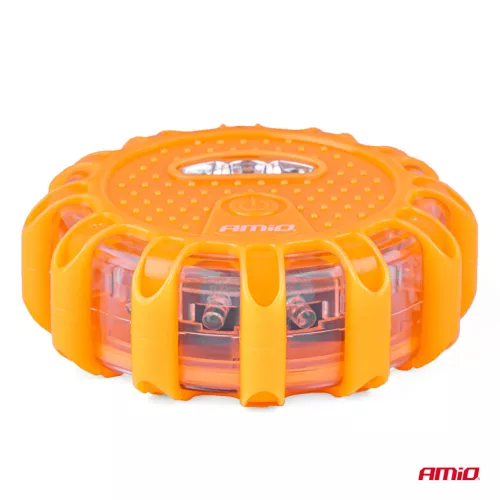 AMiO LED-es biztonsági jelzőlámpa 12SMD+3SMD 650mAh (BATT) piros (04673)