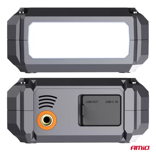 AMiO hordozható 4 az 1-ben indításrásegítő/LED/légkompresszor/Powerbank 12V 7,2Ah 600A PRO (04674)