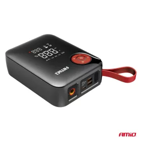   AMiO hordozható mini 4 az 1-ben indításrásegítő/LED/légkompresszor/Powerbank 12V 7,2Ah 600A PRO (04675)