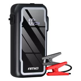  AMiO hordozható 3 az 1-ben indításrásegítő/LED/Powerbank 12V 12Ah 1600A (04678)