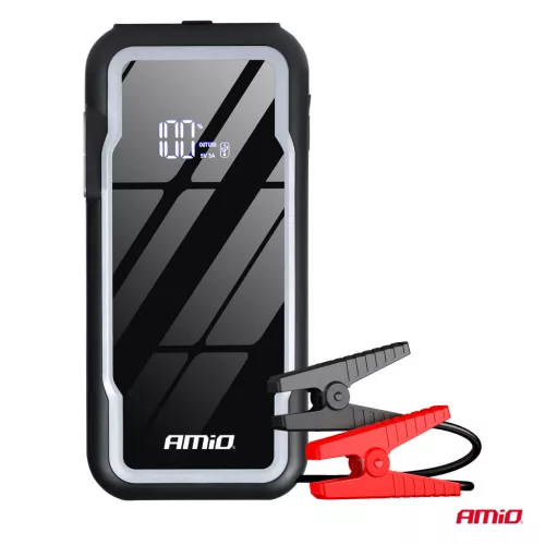 AMiO hordozható 3 az 1-ben indításrásegítő/LED/Powerbank 12V 12Ah 1600A (04678)