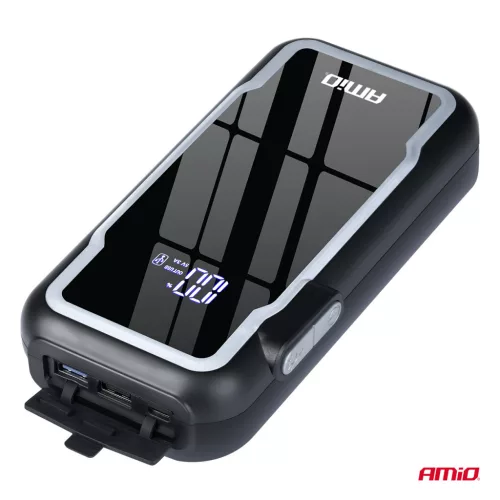 AMiO hordozható 3 az 1-ben indításrásegítő/LED/Powerbank 12V 12Ah 1600A (04678)