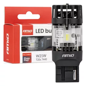   AMiO LED izzó LumiTec T20S 7440 W21W 12V FULL CANBUS fehér 1 db (04686)