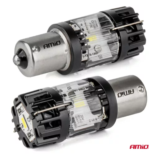 AMiO LED izzó LumiTec BA15S P21W 12V FULL CANBUS fehér 1 db (04688)