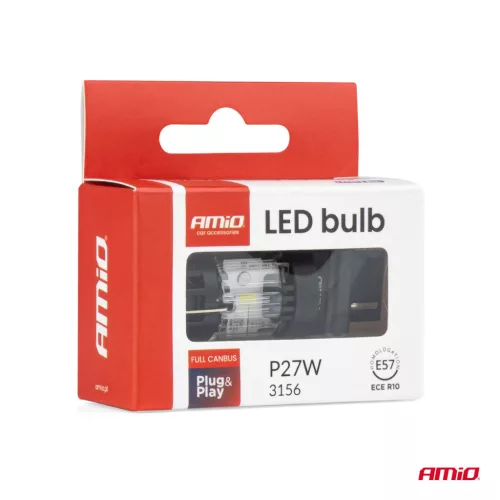 AMiO LED izzó LumiTec 3156 P27W 12V FULL CANBUS fehér 1 db (04690)