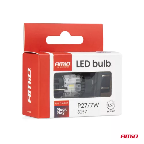 AMiO LED izzó LumiTec 3157 P27/7W 12V FULL CANBUS fehér 1 db (04691)