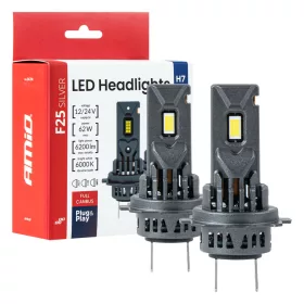   AMiO LED fényszóróizzók sorozat F25 SILVER FULL CANBUS H7/H18 62W 12V 24V (04704)