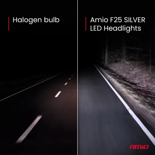 AMiO LED fényszóróizzók sorozat F25 SILVER FULL CANBUS HB3 9005 52W 12V 24V (04706)