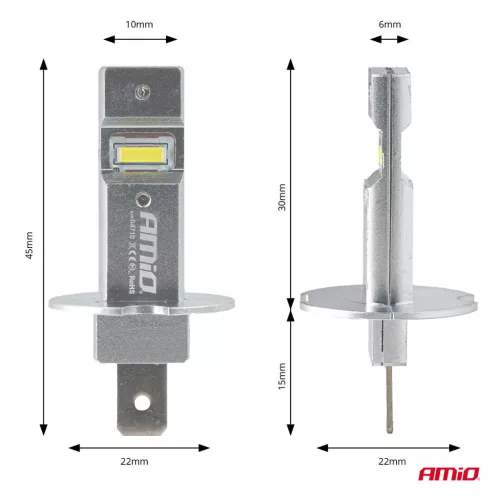 AMiO LED fényszóróizzók sorozat H25 CANBUS H3 12V 20W (04710)