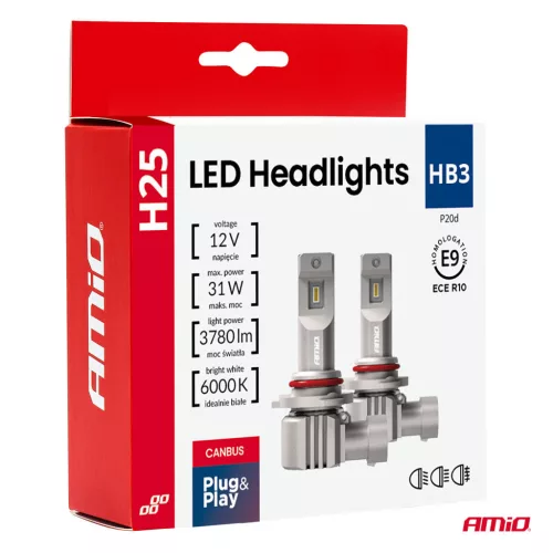 AMiO LED fényszóróizzók sorozat H25 CANBUS HB3 9005 12V 31W (04714)