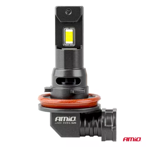 AMiO LED fényszóróizzók sorozat F25 PRO BLACK FULL CANBUS H8 H9 H11 H16 68W 12V 24V (04721)
