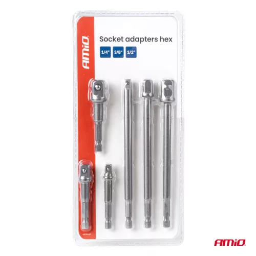 AMiO dugókulcs-átalakítók HEX HEX 1/4" 3/8" 1/2" (04781)