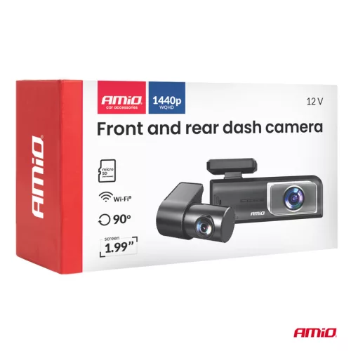 AMiO első-hátsó menetrögzítő kamera 2K + 1K WLAN 512 GB WIFI Full HD (04800)