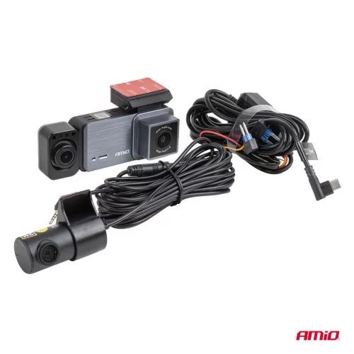 AMiO első-hátsó menetrögzítő kamera 4K + 1K + 2K WLAN WIFI UHD 512 GB (04802)