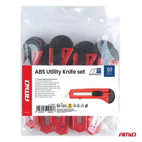 AMiO ABS házas tapétavágó kés készlet 100x18x0,5mm 10 db (04807)
