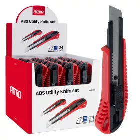   AMiO ABS házas tapétavágó kés készlet 100x18x0,5mm 24 db doboz (04809)