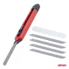 AMiO ABS házas tapétavágó kés és pengék készlet 80x9x0,4mm 1+5 (04818)