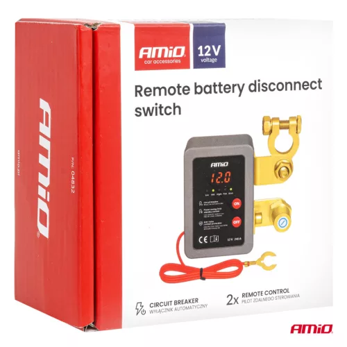 AMiO távirányítós akkumulátor-leválasztó kapcsoló 12V 240A (BATT) (04832)