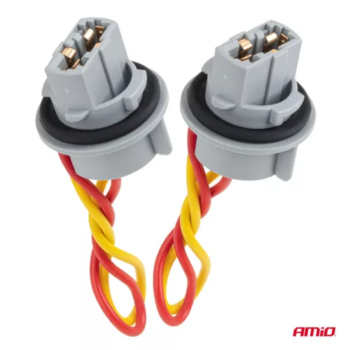 AMiO izzófoglalat T20 LED 12V W21W WY21W W3x16d 7440 T20 2 db (04833)