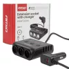 AMiO szivargyújtó-elosztó – töltő 4xUSB-a QC3.0 PD 3.0 180 W (04835)