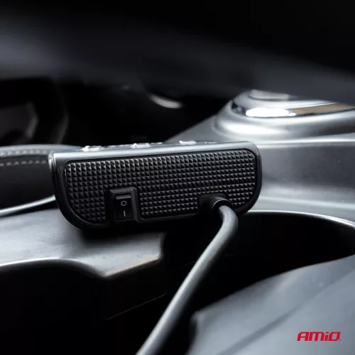 AMiO szivargyújtó-elosztó – töltő 4xUSB-a QC3.0 PD 3.0 180 W (04835)