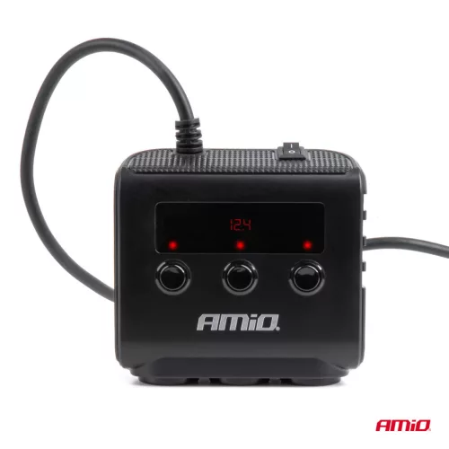 AMiO szivargyújtó-elosztó – töltő 4xUSB-a QC3.0 PD 3.0 180 W (04835)