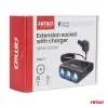 AMiO szivargyújtó-elosztó – töltő 4xUSB-a QC3.0 PD 3.0 180 W (04835)