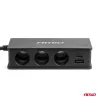 AMiO szivargyújtó-elosztó – töltő 3xUSB-a USB-C QC 3.0 PD 3.0. 148W (04836)