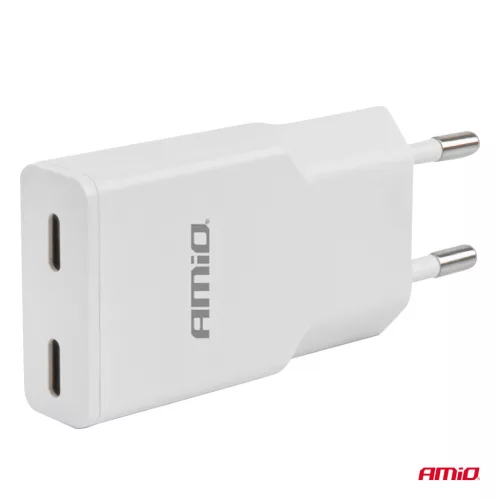 AMiO hálózati töltő 230V 30W GaN 2xUSB-C (04839)