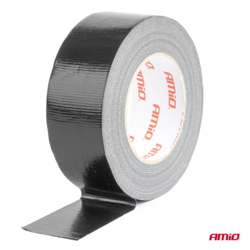 AMiO fekete szövetbetétes ragasztószalag, 48 mm x 15 m x 0,19 mm (04849)