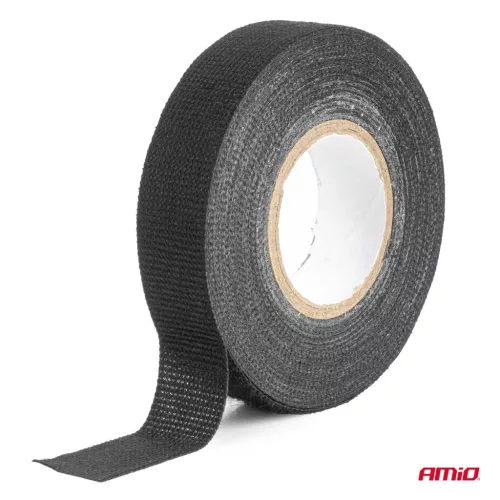 AMiO fekete szövetszalag elektromos szigeteléshez 19mm x 15m x 0.4mm (04853)