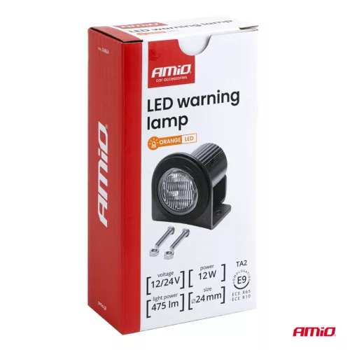 AMiO LED-es figyelmeztető lámpa R65 12V 24V 12W (04864)