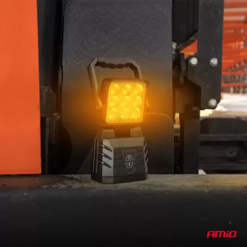 AMiO LED-es munka- és figyelmeztető lámpa 15W (BATT) (04865)