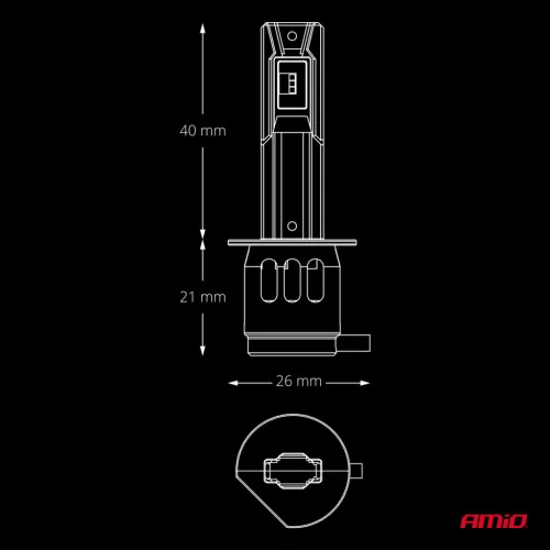 AMiO LED fényszóróizzók sorozat F26 PRO LumiTec LIMITED +130% DUO FULL CANBUS H1 12V 24V (04869)