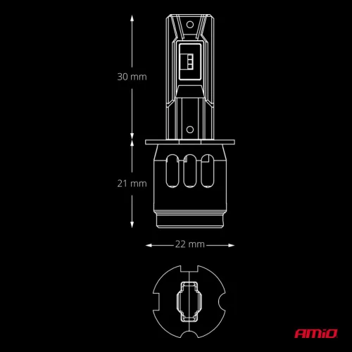 AMiO LED fényszóróizzók sorozat F26 PRO LumiTec LIMITED +130% DUO FULL CANBUS H3 12V 24V (04870)