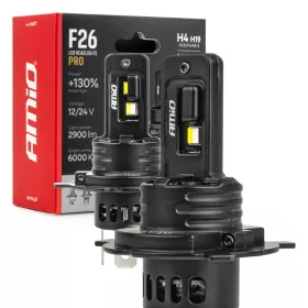   AMiO LED fényszóróizzók sorozat F26 PRO LumiTec LIMITED +130% DUO FULL CANBUS H4 H19 12V 24V (04871)