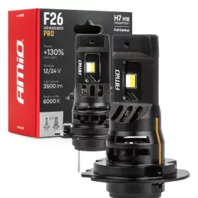   AMiO LED fényszóróizzók sorozat F26 PRO LumiTec LIMITED +130% DUO FULL CANBUS H7 H18 12V 24V (04872)