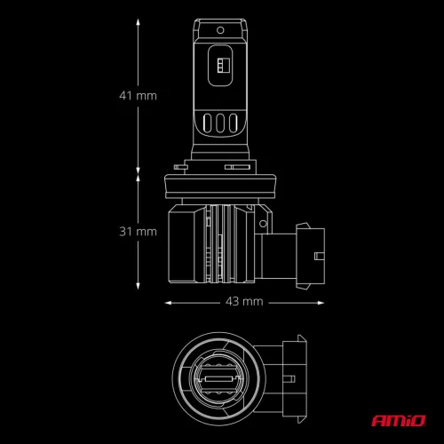AMiO LED fényszóróizzók sorozat F26 PRO LumiTec LIMITED +130% DUO FULL CANBUS H8 H9 H11 H16 12V 24V (04873)