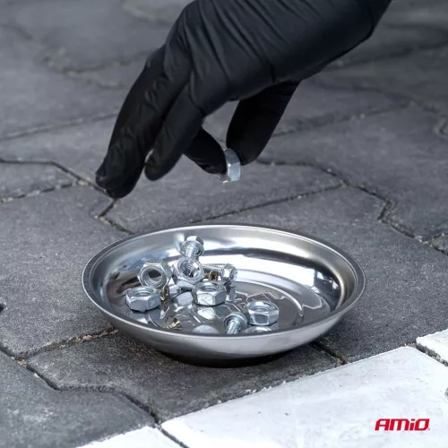 AMiO rozsdamentes acél mágneses alkatrésztálca 110mm (04914)