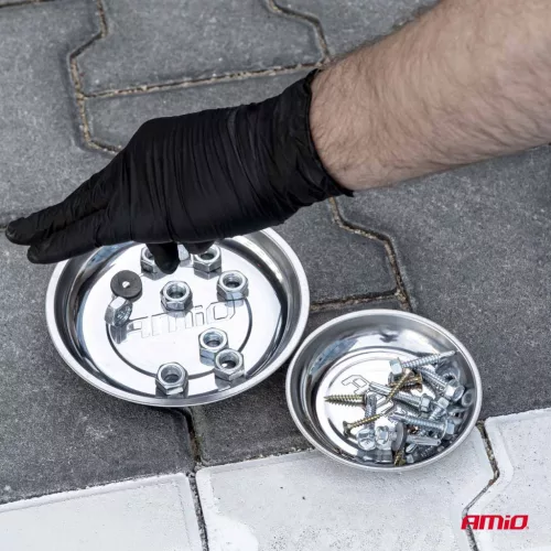 AMiO rozsdamentes acél mágneses alkatrésztálca készlet 110mm 150mm (04916)