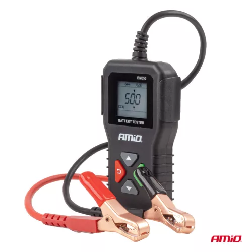 AMiO professzionális digitális akkumulátortesztelő 2–220 Ah 6V 12V 24V (04920)