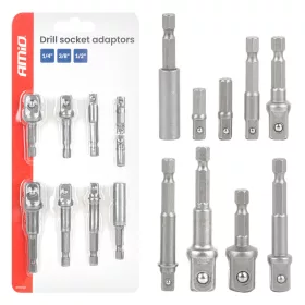   AMiO fúrógéphez való dugókulcs-átalakítók 9el. 1/4", 3/8", 1/2" (04931)