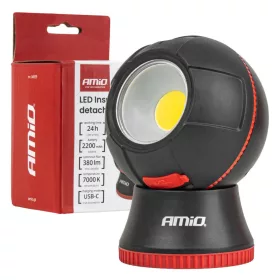   AMiO levehető gömblámpás LED-es szerelőlámpa 4 W COB 2200 mAh (04939)