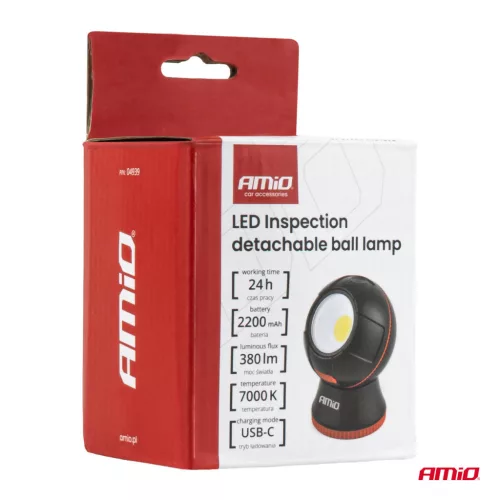 AMiO levehető gömblámpás LED-es szerelőlámpa 4 W COB 2200 mAh (04939)