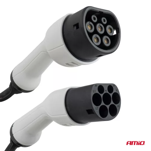 AMiO elektromosautó-töltőkábel csatlakozóval típus2 – típus2 3P 11 kW 5 m (04971)